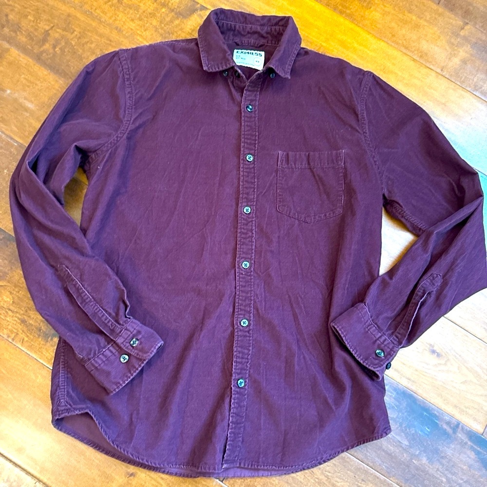 Express men’s long sleeve shirt. Dress shirt. Slim soft wash.